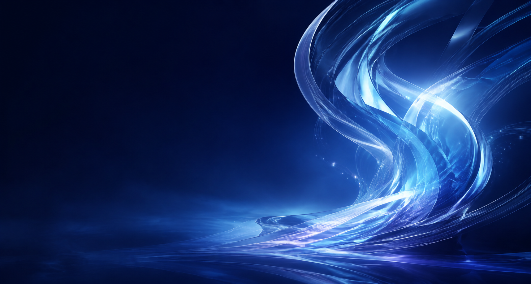 Visualisation abstraite de flux numériques bleus et lumineux